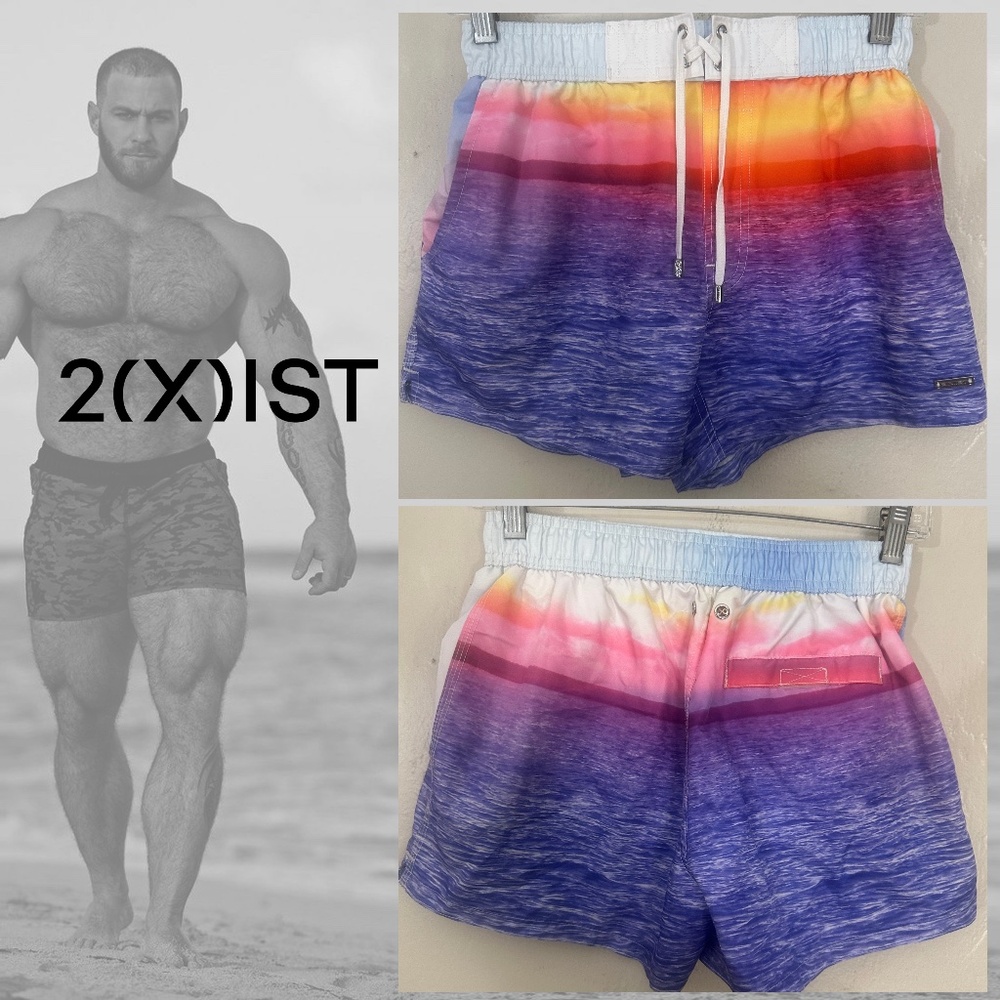 2xist Swim Trunks Small Gently worn 100% polyester Elastic waist External lacing - Picture 1 of 5